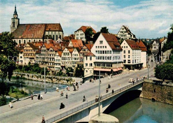 Tuebingen Kirche Neckarbrücke