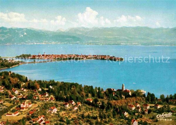 Lindau Bodensee mit Bad Schachen und Schweizer Alpen