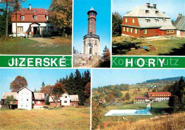 Jizerske hory Teilansichten Leuchtturm Schwimmbad