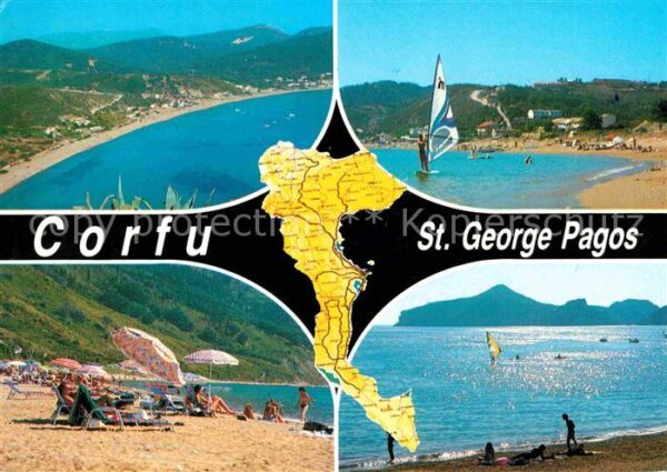 Corfu Korfu Panorama of St George Pagos