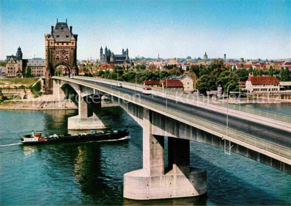 Worms Rhein mit Nibelungenbrücke