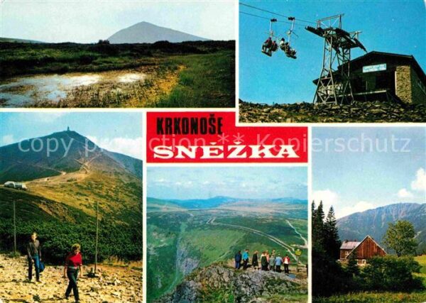 Snezka Schneekoppe Upska raselina Stanice lanovky Cesta k