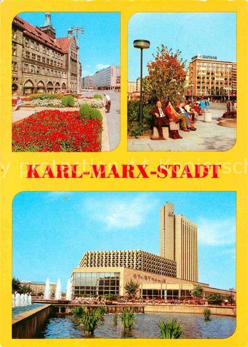 Karl-Marx-Stadt Rathaus Strasse der Nationen Stadthalle
