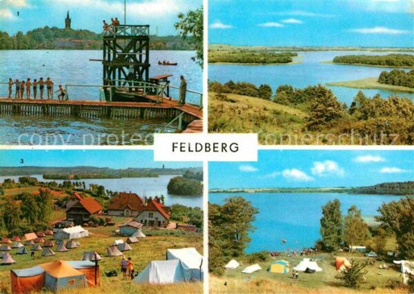 Feldberg Mecklenburg Badeanstalt Blick vom Hauptmannsberg un