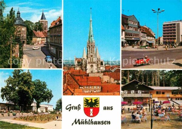 Muehlhausen Thueringen Inneres Frauentor Rabenturm Marienkirch