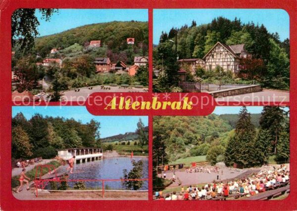 Altenbrak Harz Teilansicht Rolandseck Bergschwimmbad W