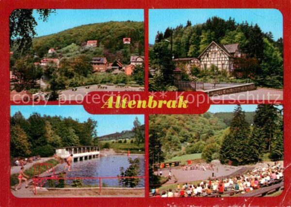Altenbrak Harz Teilansicht Rolandseck Bergschwimmbad W