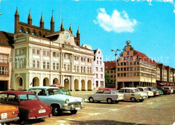Rostock Rathaus und Haus Sonne