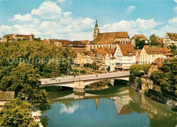 Tuebingen Eberhardsbrücke mit Schloss und Stiftsk