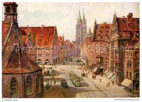 Nuernberg Königsstrasse Kirche nach Originalgemäl