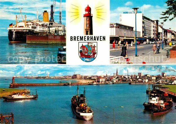 Bremerhaven Hochseedampfer Hafen Strassenpartie Leu
