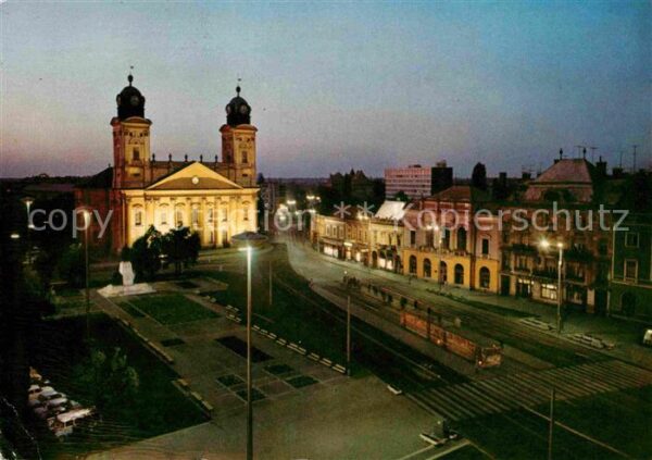 Debrecen Debrezin Kossuth Lajos Platz Kirche Nachtaufnahm