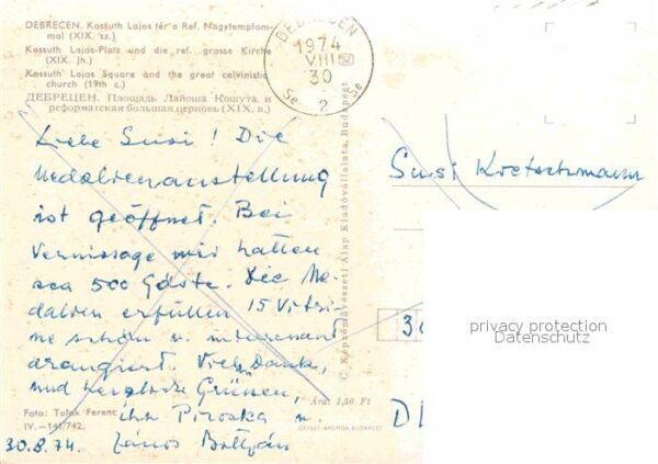 Debrecen Debrezin Kossuth Lajos Platz Kirche Nachtaufnahm – Bild 2