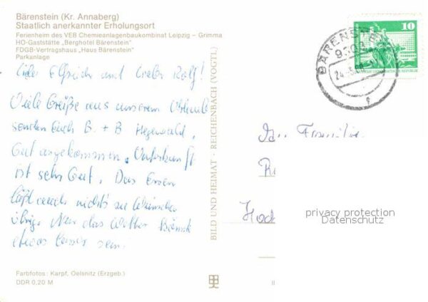 Baerenstein Annaberg-Buchholz Ferienheim HO Gaststätte FDGB Vertragsh – Bild 2