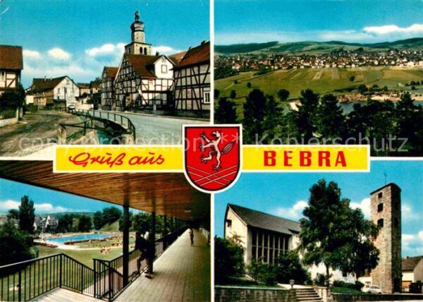 Bebra Hauptstrasse Freibad Kirche Panorama