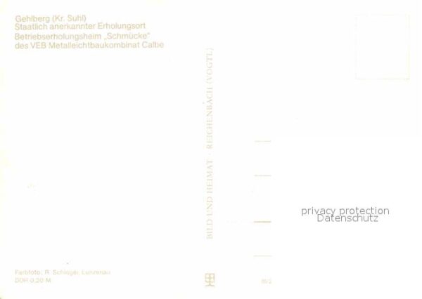 Gehlberg Betriebserholungsheim Schmücke VEB Meta – Bild 2