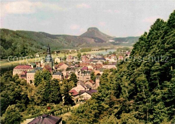 Bad Schandau Panorama Blick zum Lilienstein Tafelber