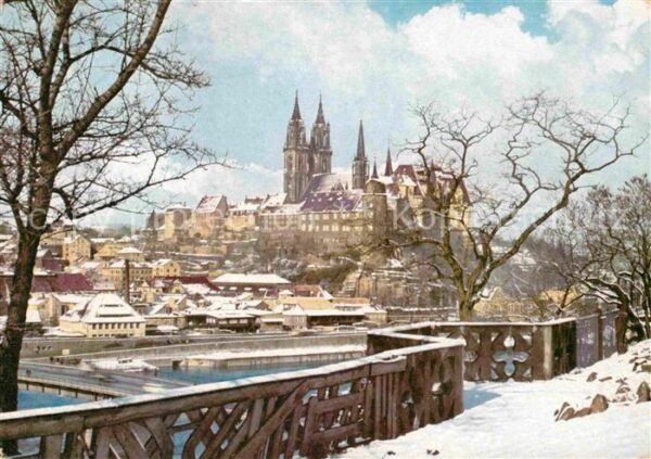 Meissen Elbe Sachsen Blick vom Ratsweinberg Elbe Burgberg Do
