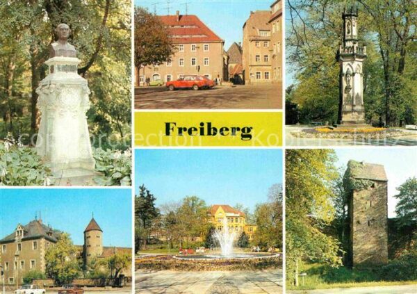 Freiberg Sachsen Denkmal Platz Silbermannhaus Schloss Pa