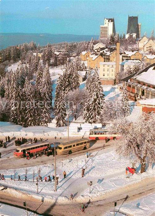 Oberhof Thueringen Winterpanorama Blick zum Interhotel Pan