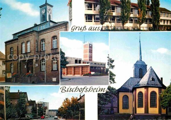 Bischofsheim Ruesselsheim Teilansichten Rathaus Kirche