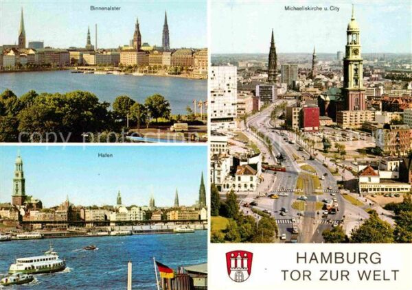 Hamburg Binnenalster Hafen Michaeliskirche Mich
