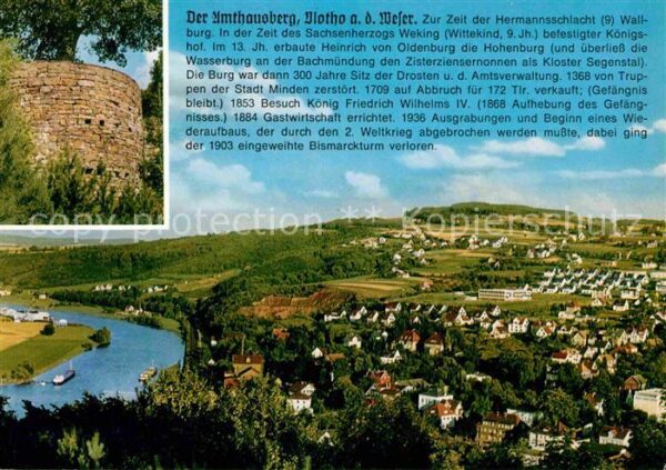 Vlotho Amthausberg Blick von der Burgmauer zum