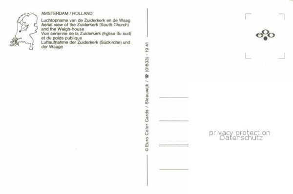 Amsterdam Niederlande Luchtopname van de Zuiderkerk en de Waa – Bild 2