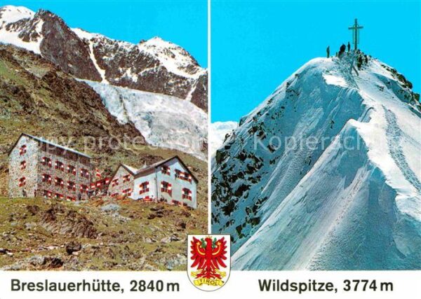 Breslauerhuette Berghaus am Fusse der Wildspitze Gipfel