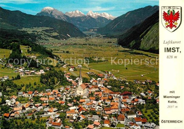 Imst Tirol Gesamtansicht mit Alpenpanorama Flieger