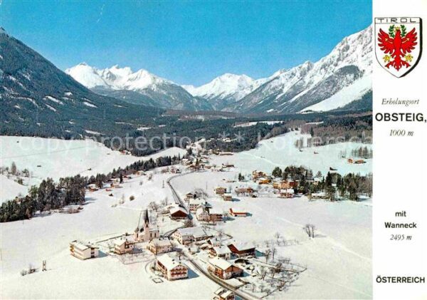 Obsteig Tirol Winterpanorama Alpen Fliegeraufnahme