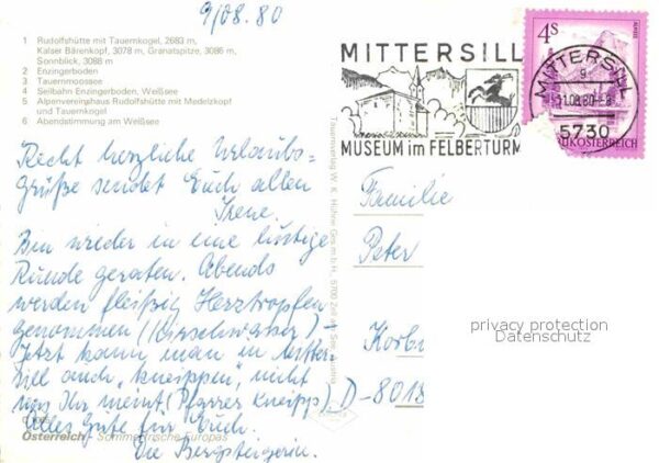 Mittersill Oberpinzgau Alpenvereinshaus Rudolfshütte am Weisse – Bild 2