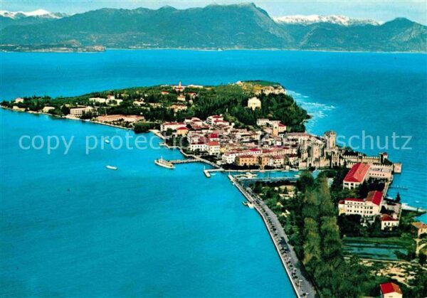 Sirmione Lago di Garda Penisola veduta aerea Gardasee Alpen Fl