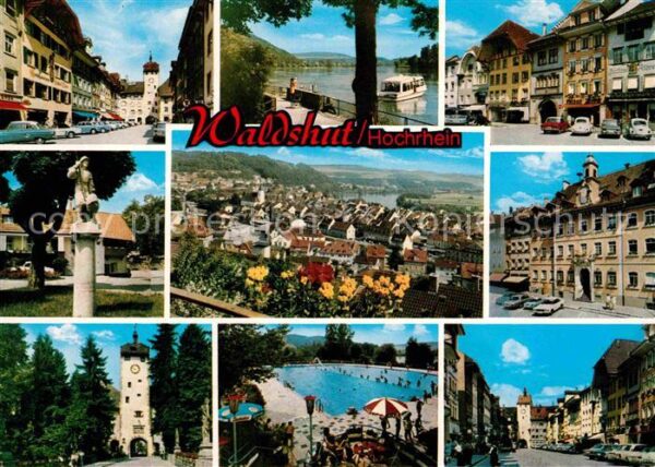 Waldshut-Tiengen Teilansichten Rheinpromenade Denkmal Fr