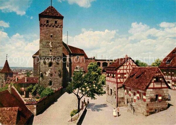 Nuernberg Tiefer Brunnen und Heidenturm auf der B