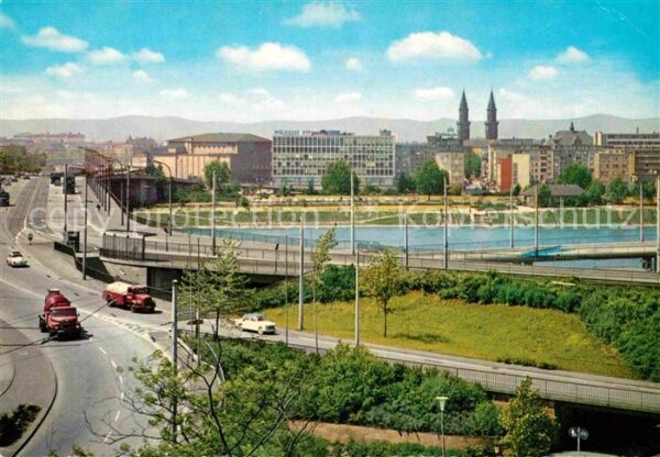 Ludwigshafen Rhein Teilansicht Rheinbrücke