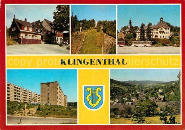 Klingenthal Vogtland Aschbergschänke mit Schanze Rathaus Neu