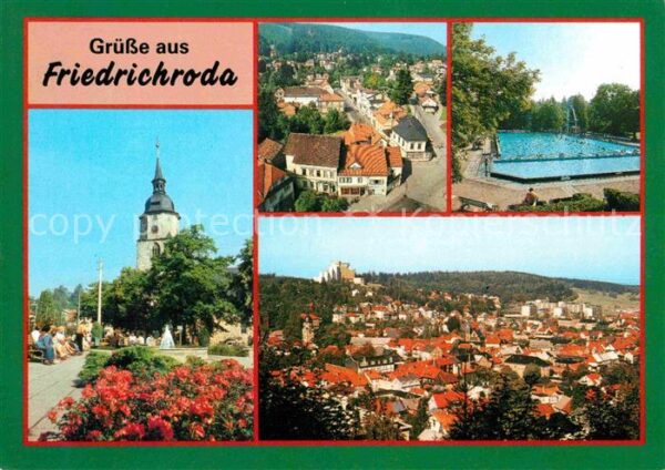 Friedrichroda Park Schwimmbad Stadtblick