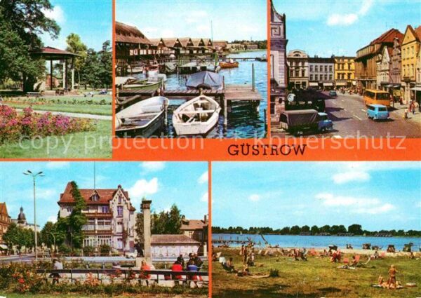 Guestrow Mecklenburg Vorpommern Rosengarten Bootshäuser am Inselsee Mar