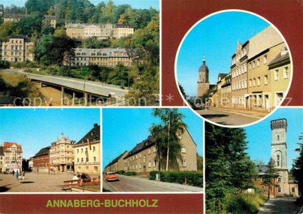 Annaberg-Buchholz Erzgebirge Teilansicht St Annenkirche Markt Friedr