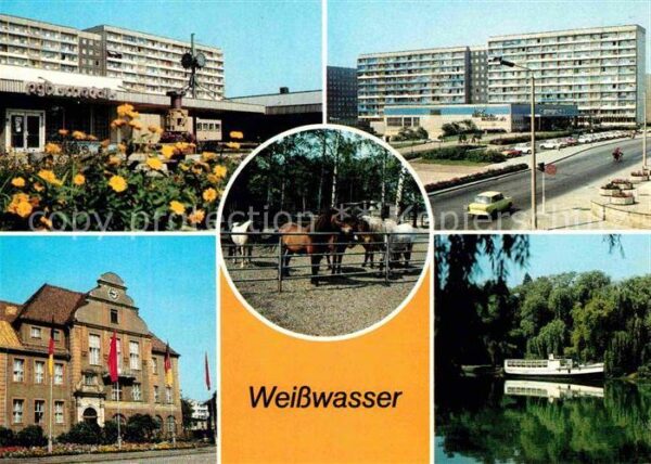 Weisswasser Oberlausitz Wohnkomplex am Wasserturm Kaufhaus Magn