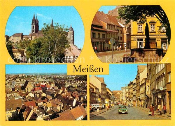 Meissen Elbe Sachsen Dom und Albrechtsburg Rathausplatz Teil