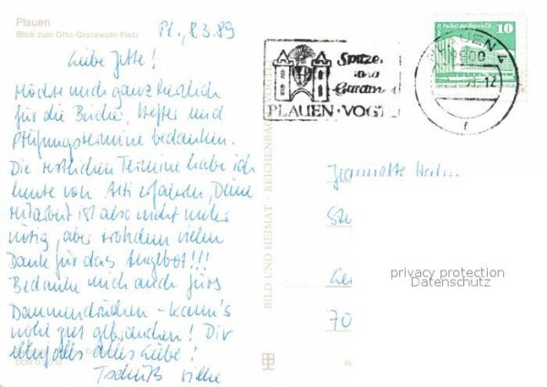 Plauen Vogtland Otto Grotewohl Platz Turm – Bild 2