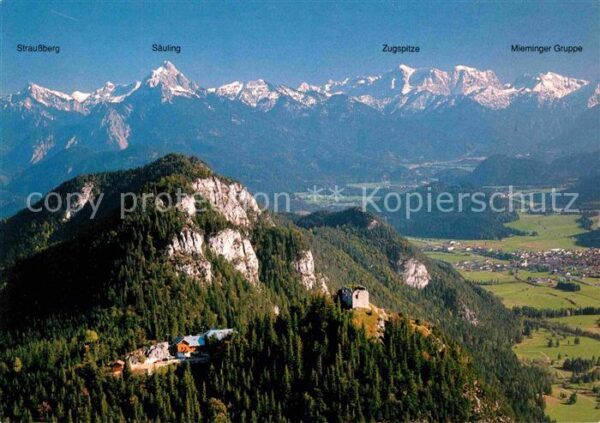Pfronten Burgruine Falkenstein Fliegeraufnahme