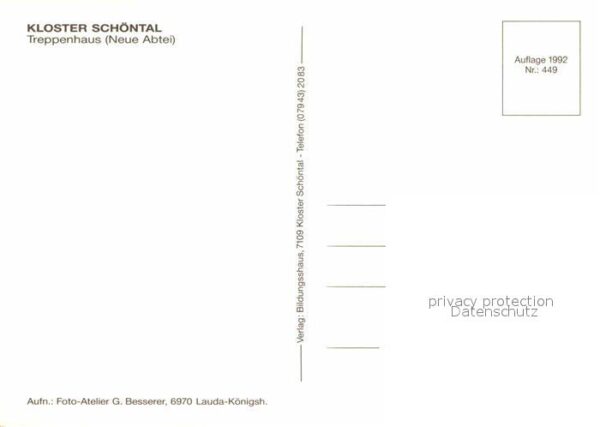 Schoental Jagst Kloster Schöntal Treppenhaus Neue Abtei – Bild 2