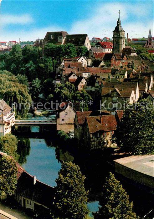 Backnang Murrpartie Ev Stiftskirche Stadtturm un