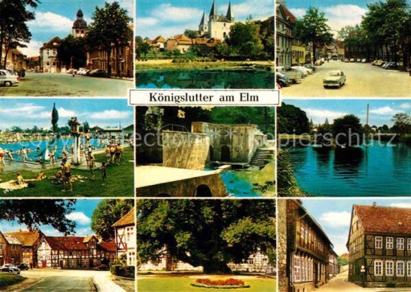 Koenigslutter Elm Teilansichten Schwimmbad Fachwerkhäuser