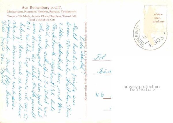 Rothenburg Tauber Markusturm Kunstuhr Plönlein Rathaus Pa – Bild 2