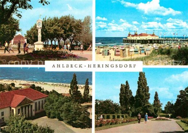 Ahlbeck Ostseebad Kurpark mit Musikpavillon Seebrücke Her