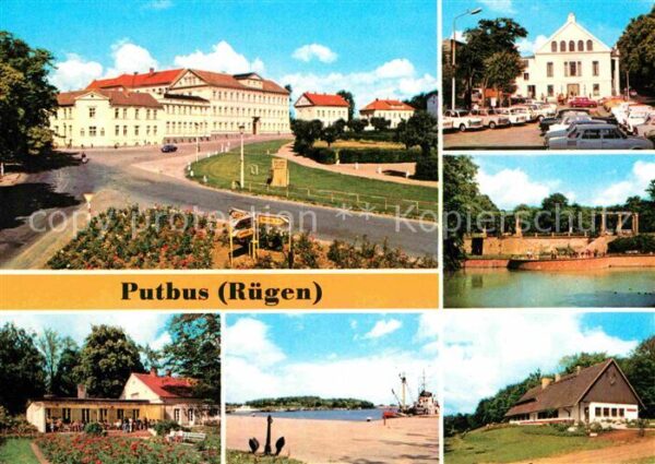 Putbus Ruegen Thälmann Platz KG Rosencafe Hafen Theat